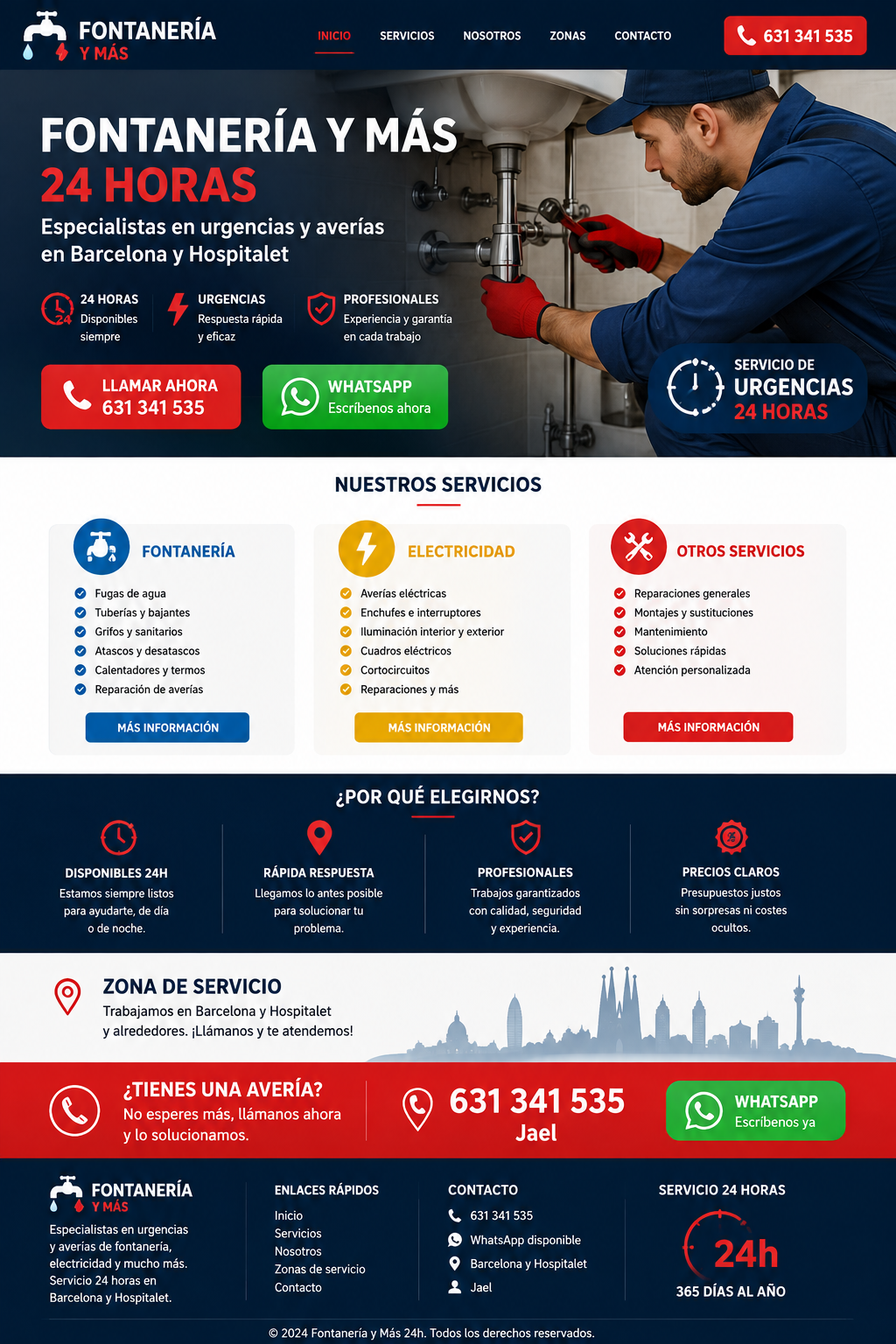 Fontanería y Más - servicio de urgencias 24 horas en Barcelona y L'Hospitalet